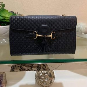 Gucci Chain Shoulder Emily GG Navy